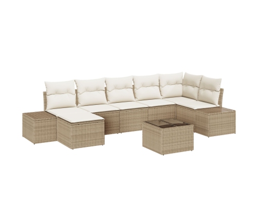 Set de Sofá de Jardín  Juego de 8 Beige y crema