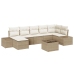 Set de Sofá de Jardín  Juego de 8 Beige y crema