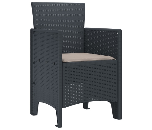 Silla de Jardín  Juego de 4 Antracita, Taupe Resina de Polipropileno