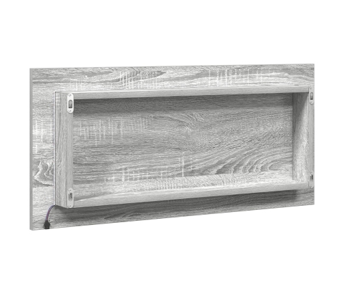 Gabinete de Espejo de Baño  con Luz LED Gris Sonoma 80x37 cm