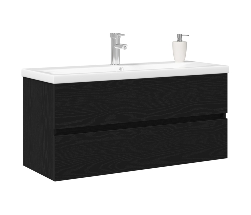 Mueble de lavabo  con lavabo integrado de roble negro y madera de ingeniería