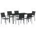 Set de 4 Negro Poliratán, acero con recubrimiento en polvo