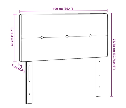 Cabecero  Botonera Tapizado Azul 100 cm Tela