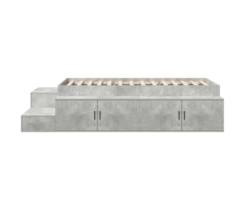 Estructura de Cama de Almacenamiento Gris Concreto 100x200 cm