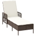 Tumbona Marrón y crema Ratán PE 157 x 55 x 92 cm Plegable