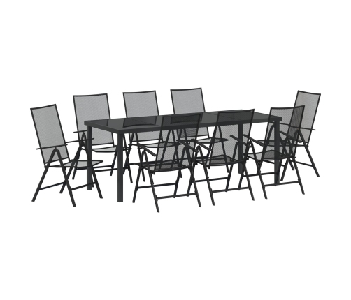 Set de Comedor de Jardín  de 9 Piezas Acero Antracita