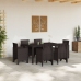 Juego de Comedor de Jardín de 7 Piezas Marrón Poliratan