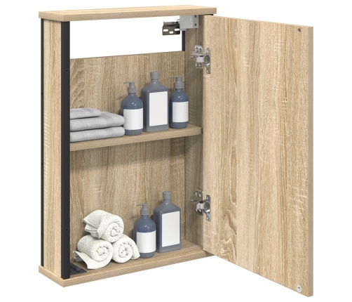 Gabinete de Espejo  Roble Natural Tablero de partículas, vidrio, metal