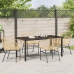 Conjunto de Comedor de Jardín  de 5 Piezas Rattán Poliéster Marrón