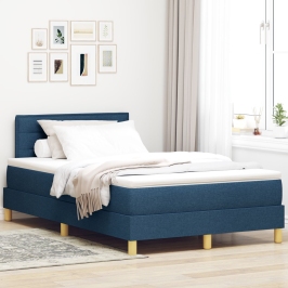 Cama con Somier  y Colchón Azul 120x200 cm Tela