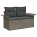 Set de Sofá de Jardín de 9 Piezas con Cojines Gris Poliratán Acacia