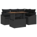 Conjunto de Comedor de Jardín de 5 Piezas con Cojines de Poliratán Negro de Acacia