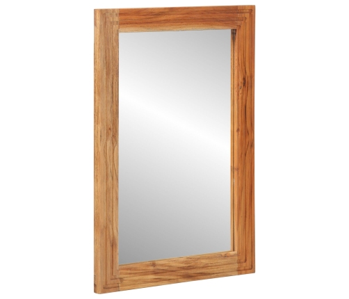 Espejo de baño  50x70x3 cm de madera maciza de acacia