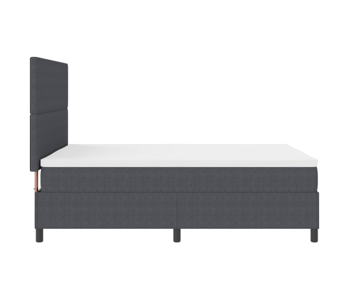 Cama con Caja de Resortes con Colchón Gris Oscuro 140x200 cm Tela de Corduroy