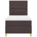 Cama con Somier  con Colchón Marrón Oscuro 100x200 cm Tela