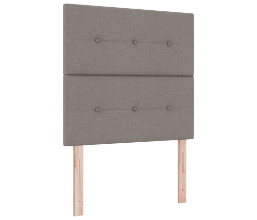 Cama Box Spring con Colchón  Taupe 90x200 cm en Tela