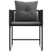 sillas de jardín  con cojines 4 pcs Rattan Poliéster Negro