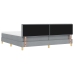 Cama con Base  con Colchón y Luz LED Gris Claro 200x200 cm Tela