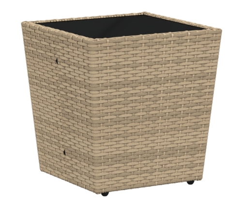 Conjunto de bistro de jardín de 3 piezas  con cojines Beige de polirratán