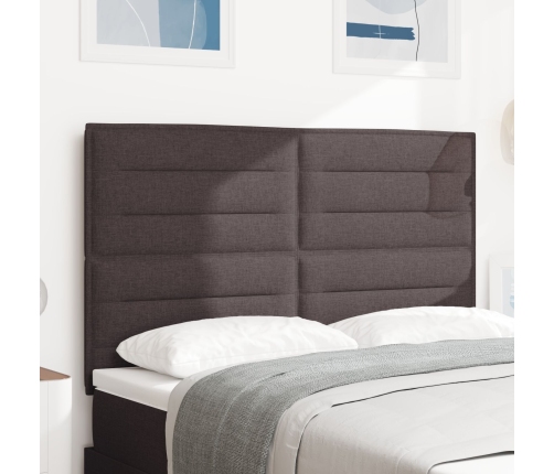 Cabecera LED  Diseño en Líneas Marrón Oscuro 80 cm Tela