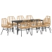 Conjunto de Comedor de Jardín  de 9 Piezas Marrón Poliratán