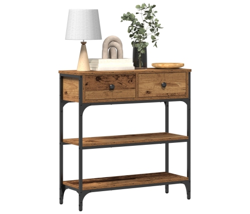 Mesa Consola  Madera Vieja 72,5x25x75 cm Madera de Ingeniería y Acero