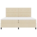 Cama con Box Spring y Colchón LED Crema 200x200 cm Tela