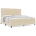 Cama Box Spring  con Colchón Crema 200x200 cm Tela