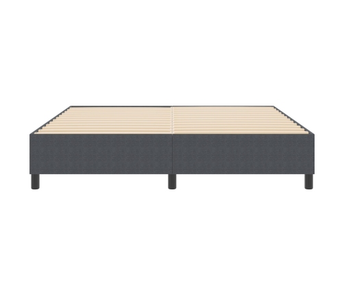 Cama Box Spring  Gris Oscuro Super King de Tela de Corduroy