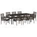 Set de Comedor de Jardín de 9 Piezas con Cojines Poliratán Marrón