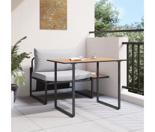 Conjunto de Comedor de Jardín de 2 Piezas Silla Individual con Cojines Gris Claro