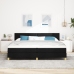 Cama con Base y Colchón Negra 200x200 cm Tela