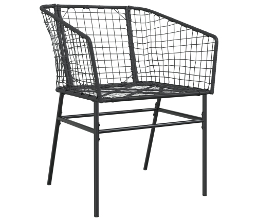 Juego de Comedor de Jardín  de 3 piezas Negro Poliratán