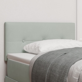 Cabecero  con botones acolchados Gris Claro de 90 cm en terciopelo