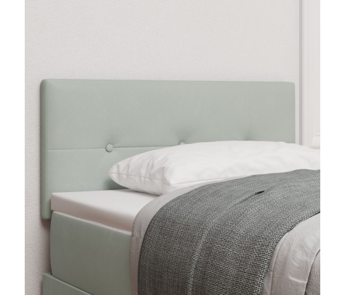 Cabecero  con botones acolchados Gris Claro de 90 cm en terciopelo