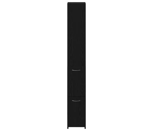 Armario de baño  Negro Roble 25x25x170 cm Madera de Ingeniera