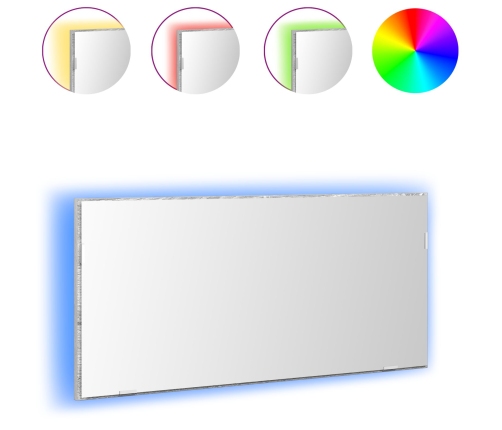 Gabinete de Espejo de Baño  con Luz LED Gris Sonoma 80x37 cm