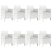 Conjunto de Comedor de Jardín de 9 Piezas con Cojines Blanco Poliratán