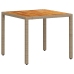 Conjunto de Comedor de Jardín  de 5 Piezas con Cojines Beige de Ratán