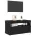 Mueble para TV  con luces LED en negro y roble, 75x35x40 cm, de madera