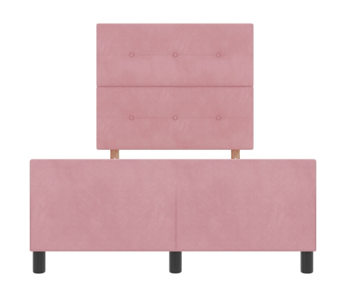 Estructura de Cama de Terciopelo Rosa  120x200 cm