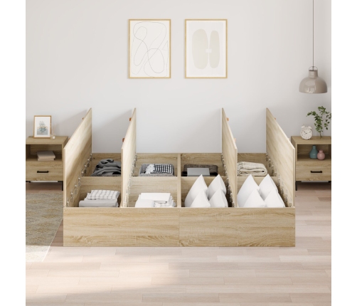 Estructura de Cama de Almacenamiento  Sonoma Oak 180x200 cm