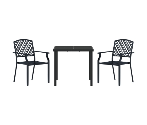 Juego de Comedor de Jardín de 3 Piezas de Acero Antracita