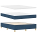 Cama con Base de Muelles con Colchón y Banco Azul 140x190 cm Tela