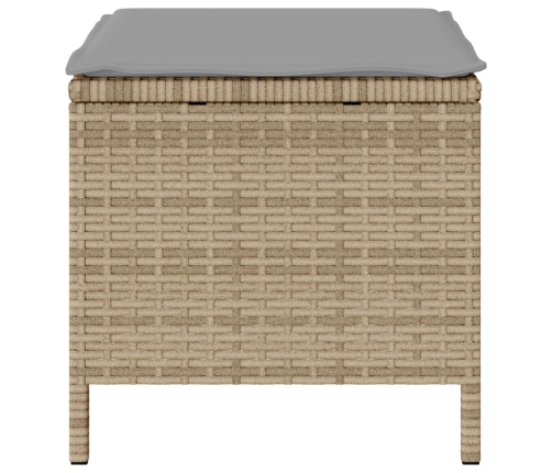 Conjunto de Jardín de Comedor de 3 Piezas con Cojines Beige de Poliratán y Acacia