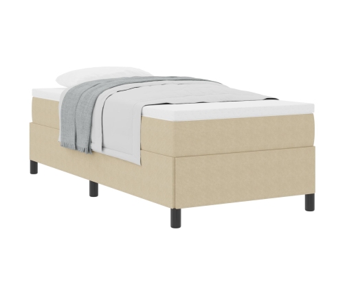 Estructura de Cama Verde Claro Gris 90x190 cm Tela de Pana