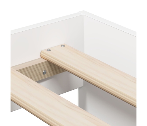 Cama  Blanca Madera de calidad 90 x 190 cm Con almacenamiento