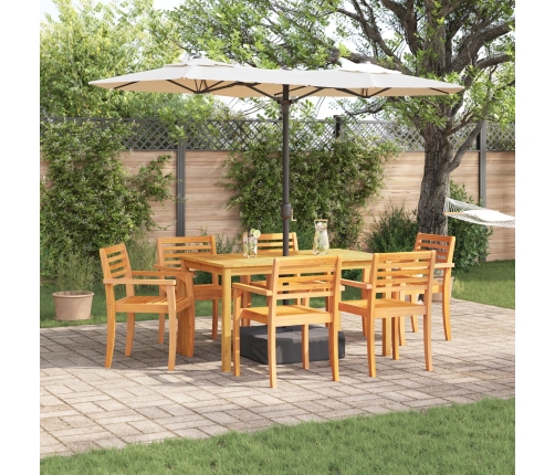 Conjunto de Comedor de Jardín de 7 Piezas de Madera Maciza de Acacia