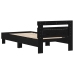 Cama  con Luces LED Roble Negro 75x190 cm Madera Ingenierizada