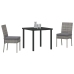 Conjunto de Comedor de Jardín  de 3 piezas Gris Poliratán